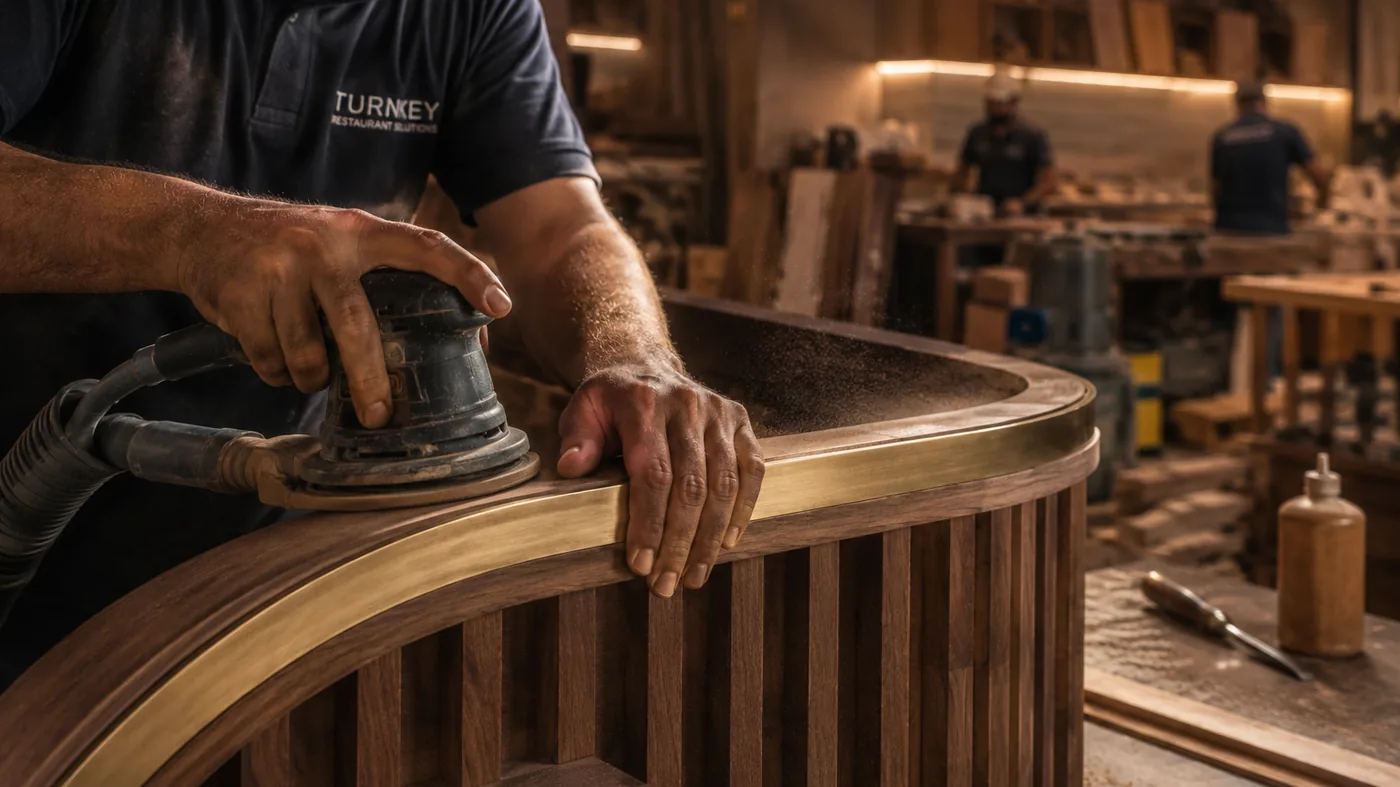 Custom restaurant joinery and furniture craftsmanship