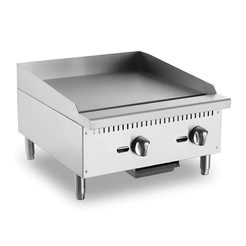 Atosa, Commercial Griddles, Gas, 2 Burners, 60,000 BTU, Countertop, Knob Control