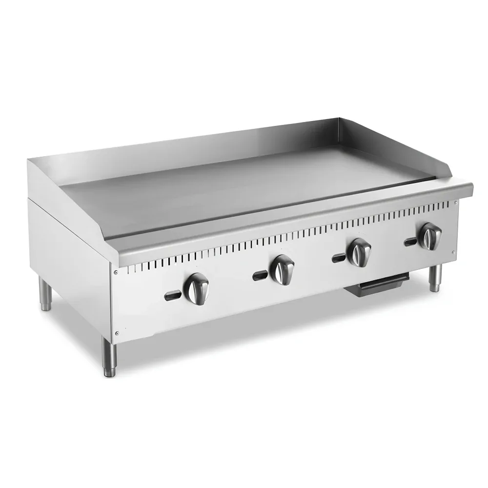 Atosa, Commercial Griddles, Gas, 4 Burners, 120,000 BTU, Countertop, Knob Control, LPG