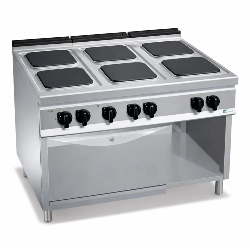 Bertos, Cooking Range With Oven, 6 Square Plates, 1 Oven, 4 Racks, 23.1 kW, Electric