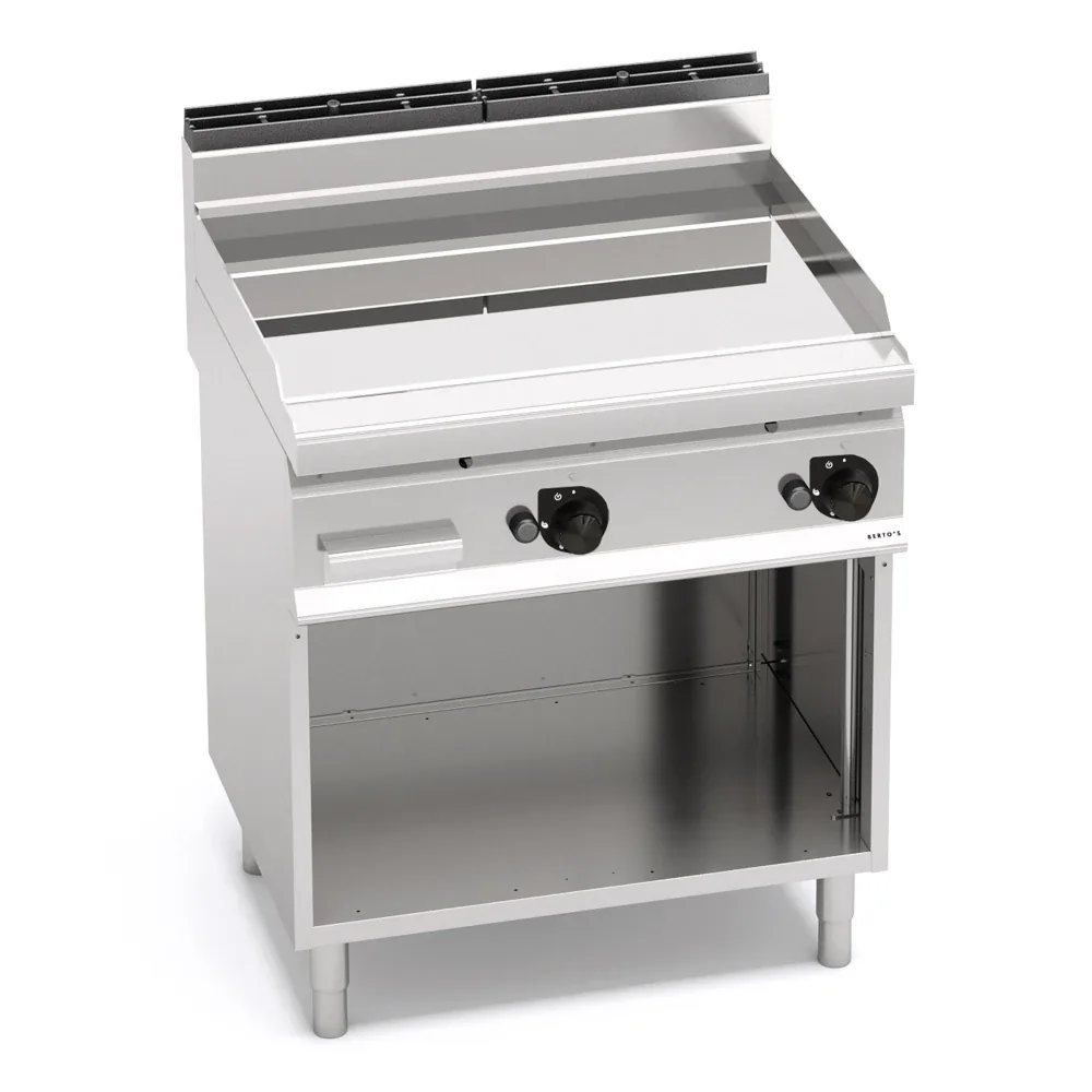 Bertos, Fry Top with Cabinet, Flat Plate, Gas, 13.8 kW, Thermostat Control, 280 °C