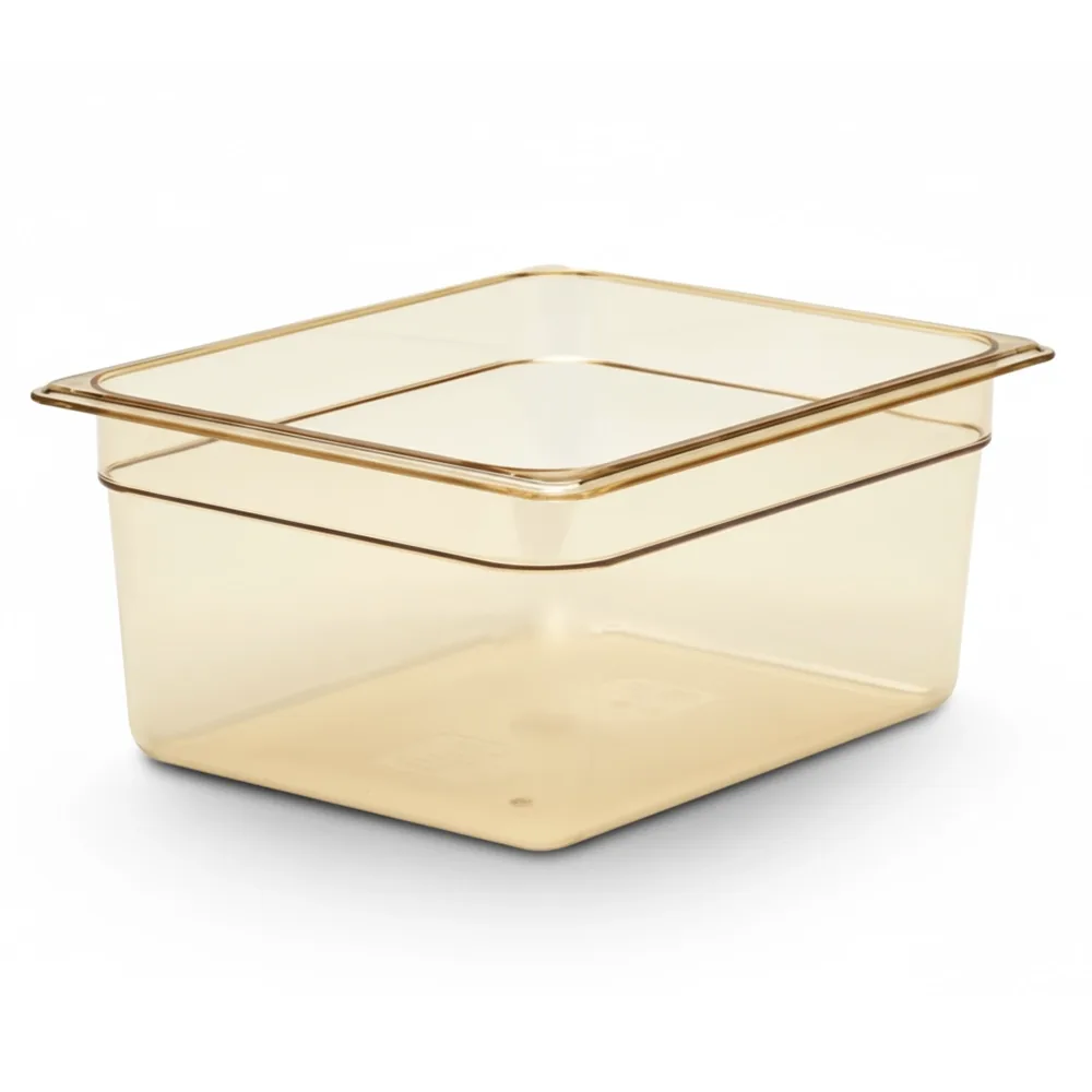 Cambro, Food Pan, GN 1/2, Polycarbonate, Hi-Heat, Amber, 9 L