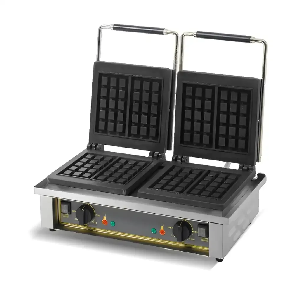 Roller Grill, Double Waffle Baker, 2 Plates, 3200 W, 1-Phase, 120 Waffles/hr