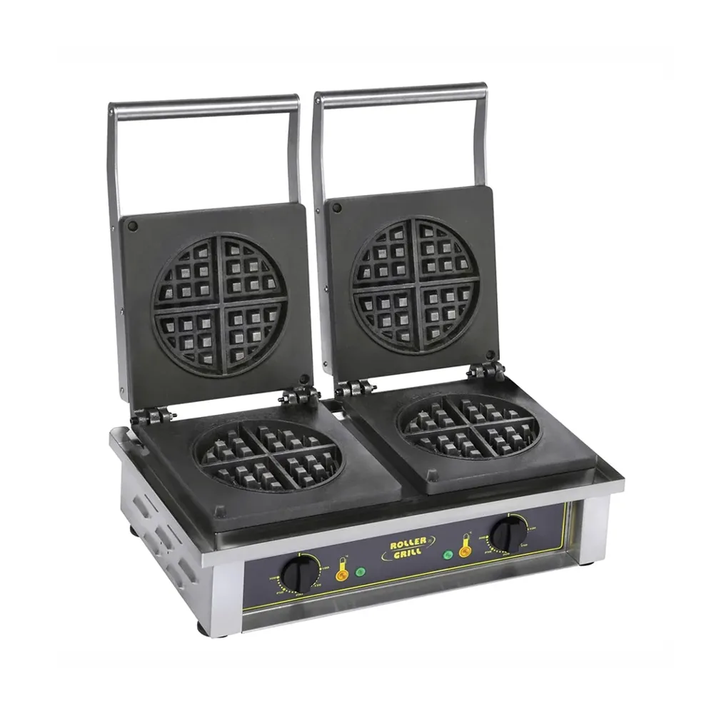 Roller Grill, Waffle Maker, Electric, 3.2 kW, 230V, 2 Plates, Round Style